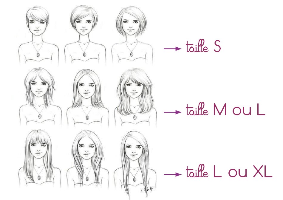 Guide des Tailles des bijoux de cheveux